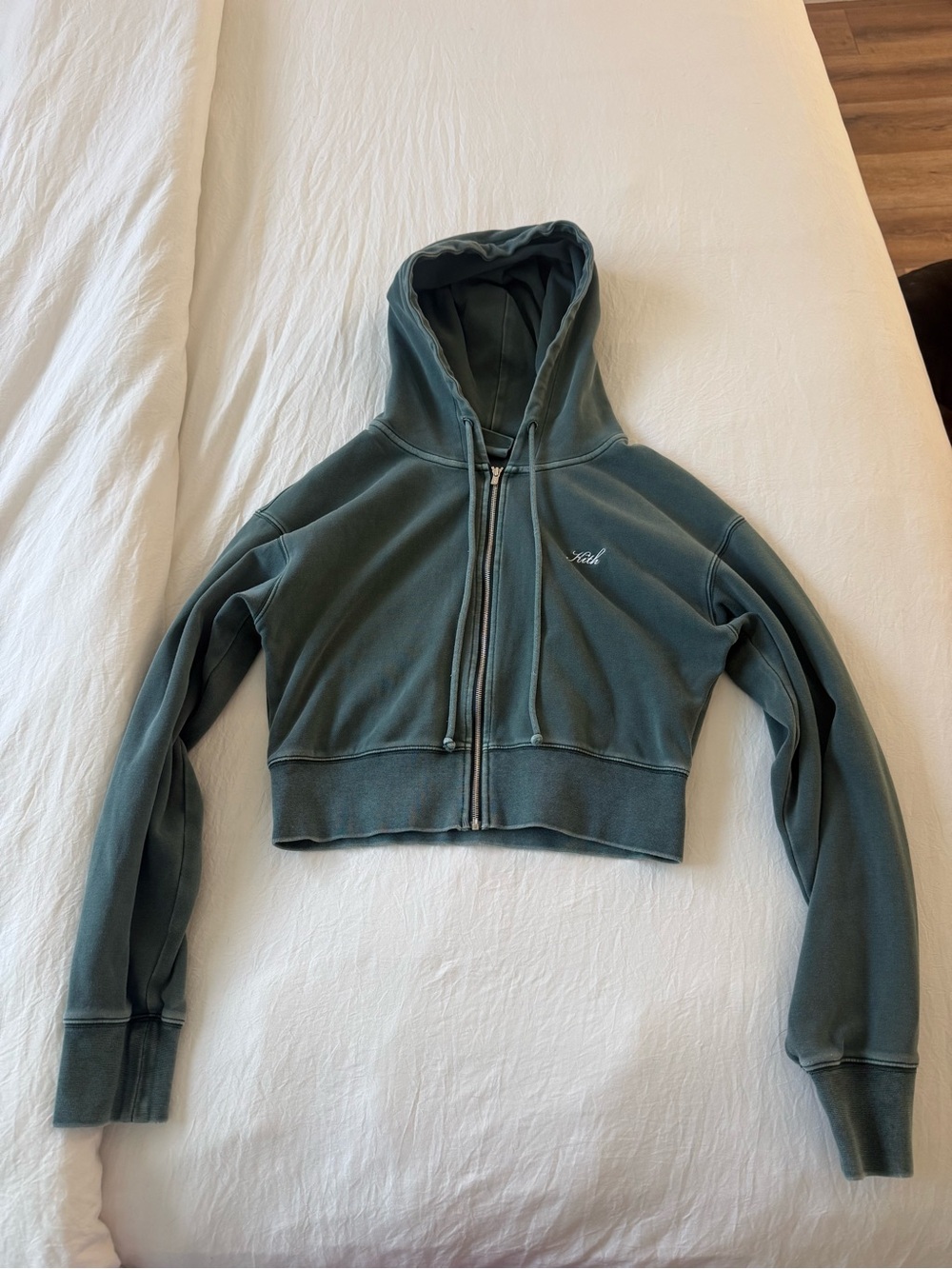 KITH women cropped zip up hoodie